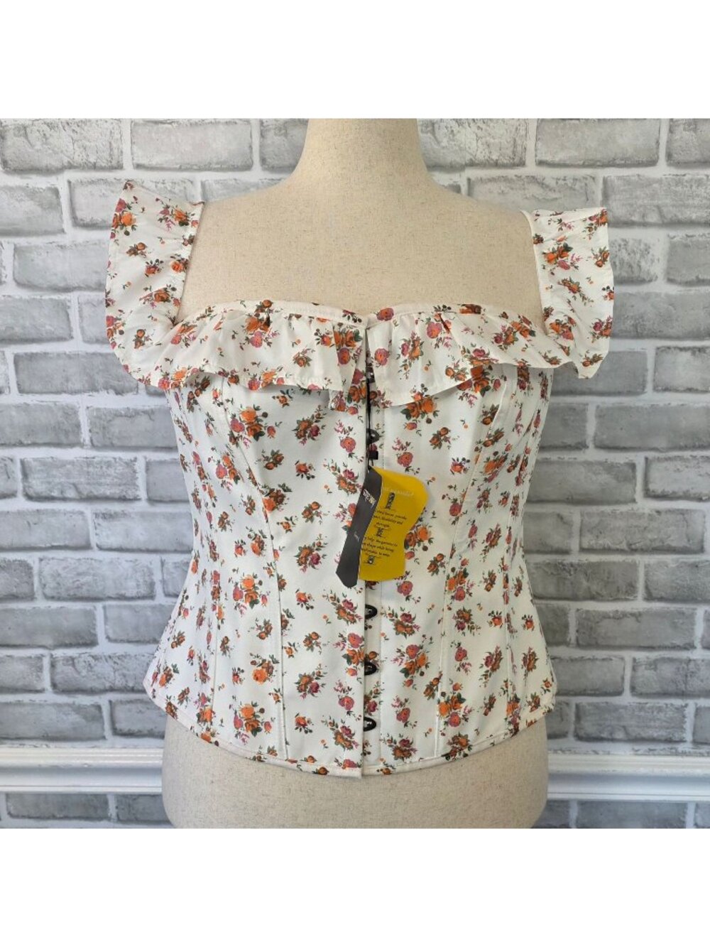 NWT Corset Story Floral Corset Top Ruffle Off Shoulder Cottagecore Boho US 20